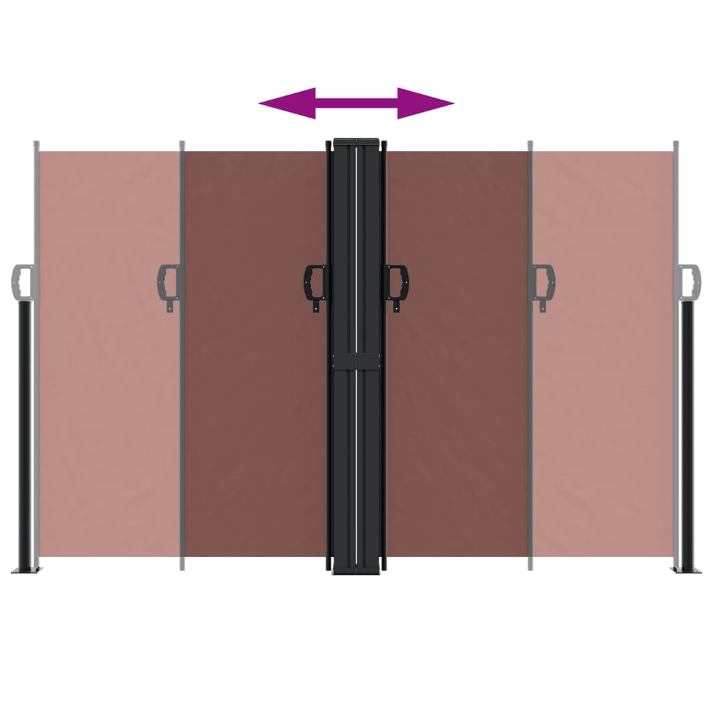 vidaXL Retractable Side Awning Brown 160x600 cm