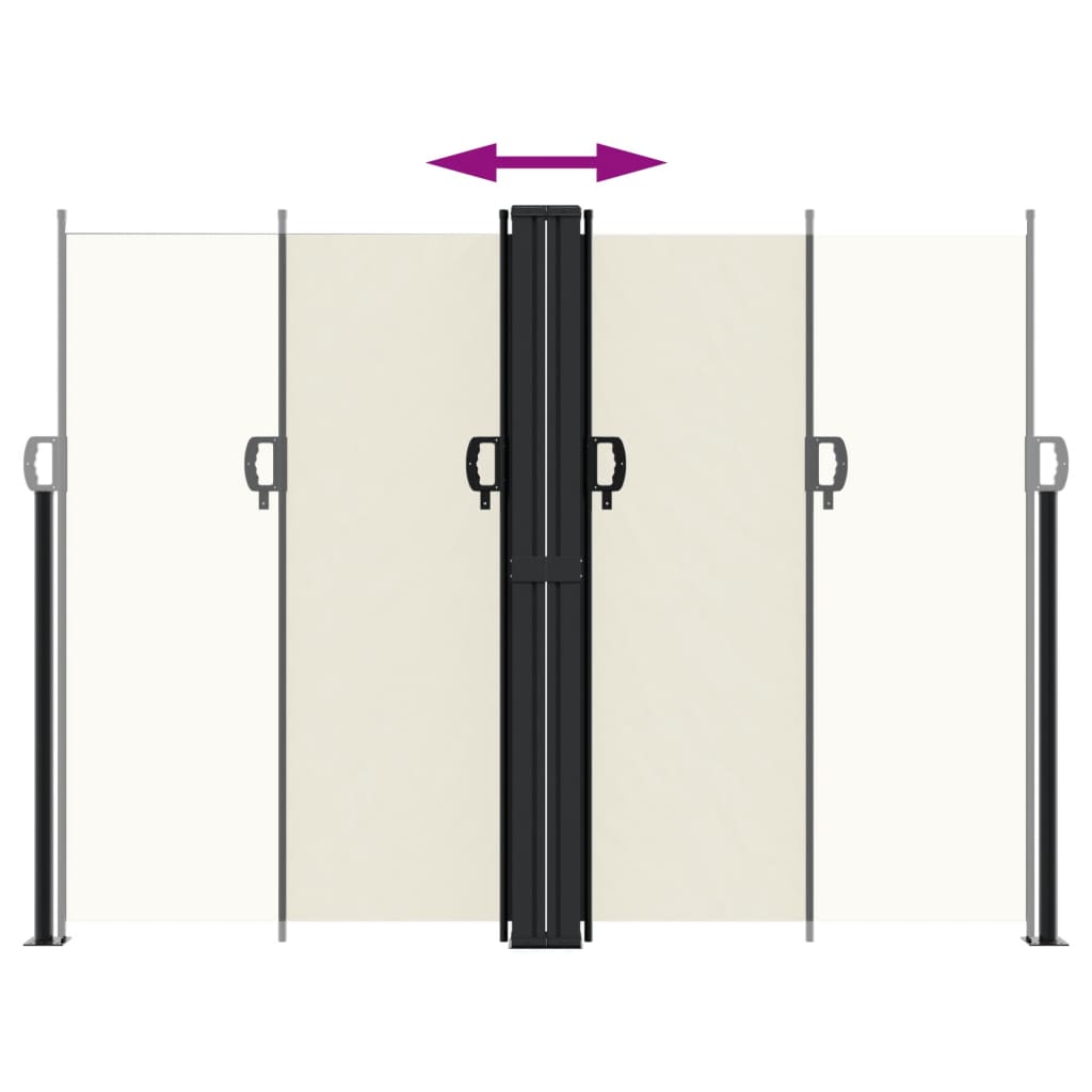 vidaXL Retractable Side Awning Cream 180x600 cm