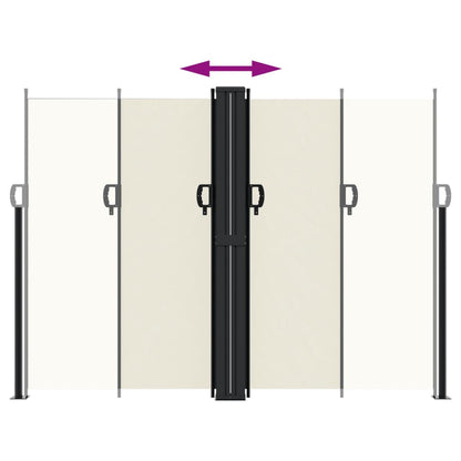 vidaXL Retractable Side Awning Cream 180x600 cm