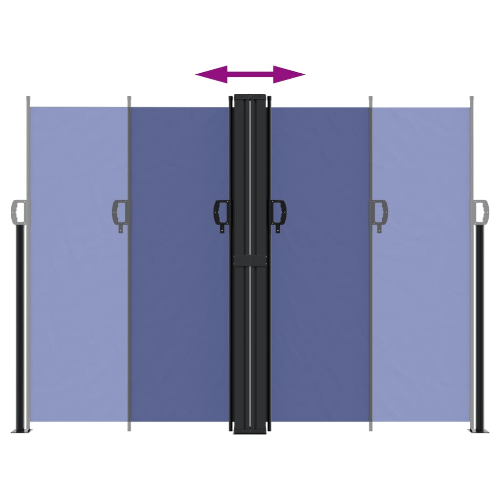 vidaXL Retractable Side Awning Blue 180x600 cm