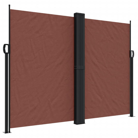vidaXL Retractable Side Awning Brown 180x600 cm
