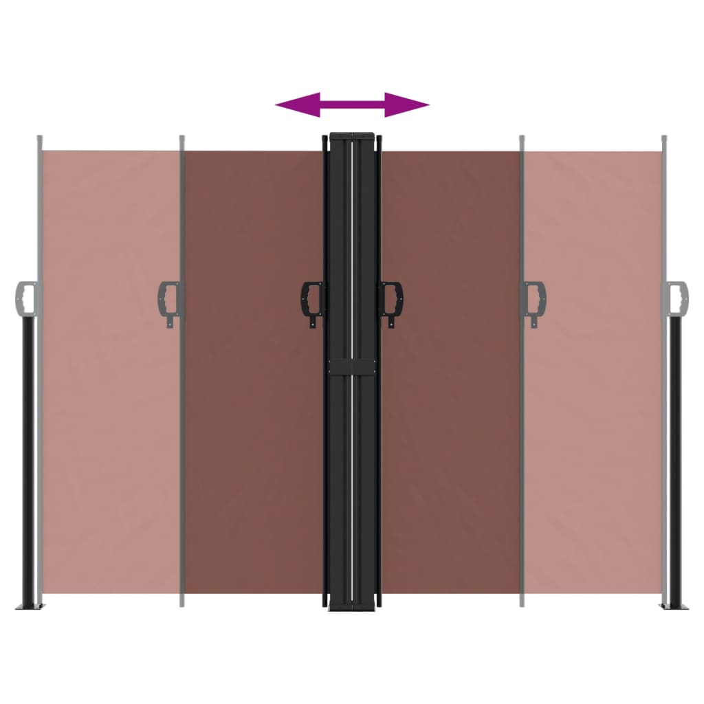 vidaXL Retractable Side Awning Brown 180x600 cm