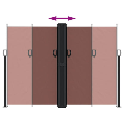 vidaXL Retractable Side Awning Brown 180x600 cm