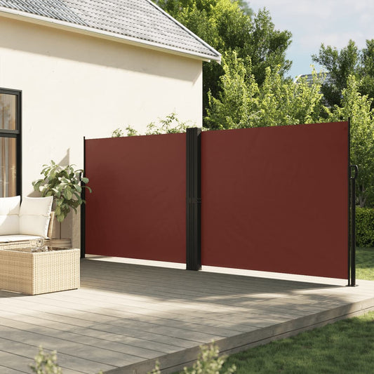 vidaXL Retractable Side Awning Brown 180x600 cm
