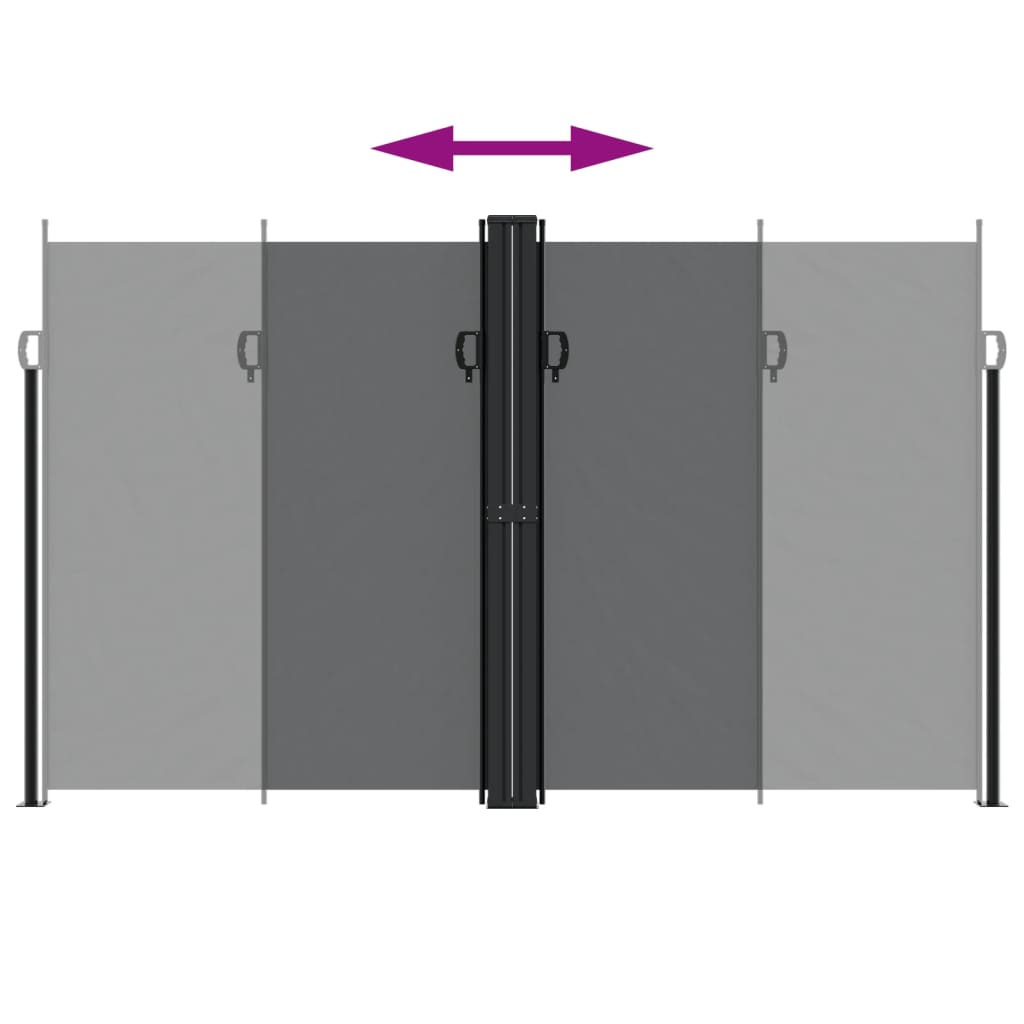 vidaXL Retractable Side Awning Black 200x600 cm