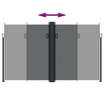 vidaXL Retractable Side Awning Black 200x600 cm