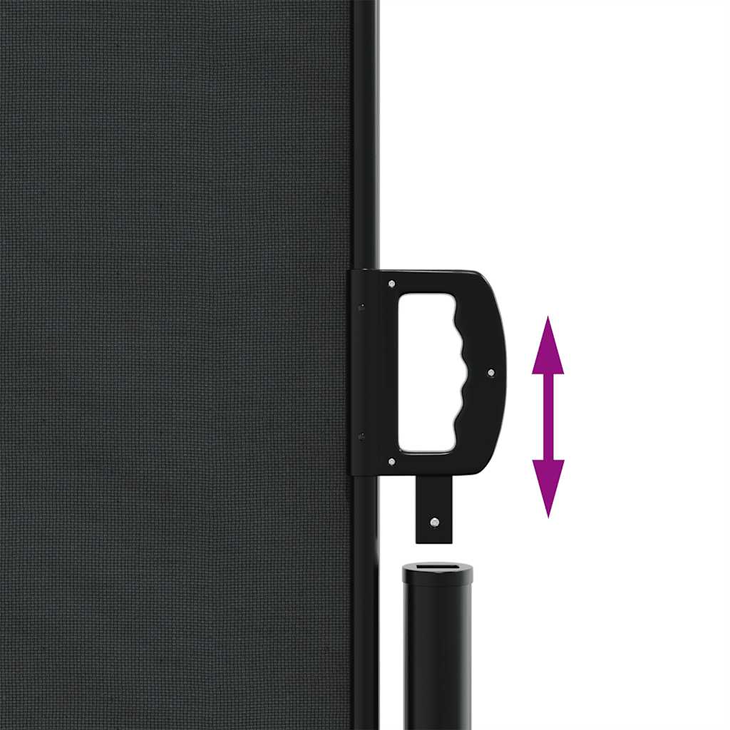 vidaXL Retractable Side Awning Black 200x600 cm