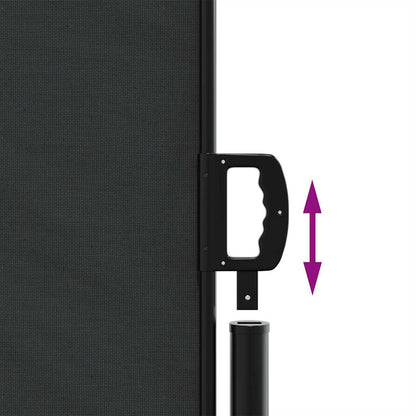vidaXL Retractable Side Awning Black 200x600 cm