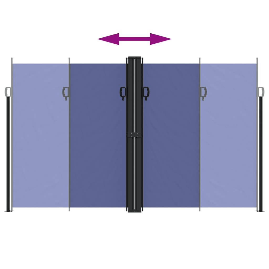 vidaXL Retractable Side Awning Blue 200x600 cm