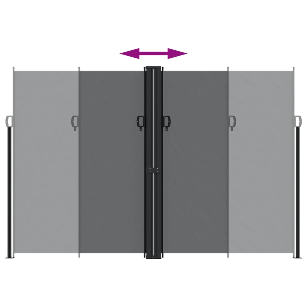 vidaXL Retractable Side Awning Black 220x600 cm