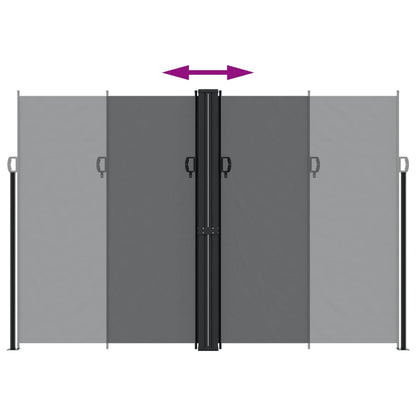 vidaXL Retractable Side Awning Black 220x600 cm