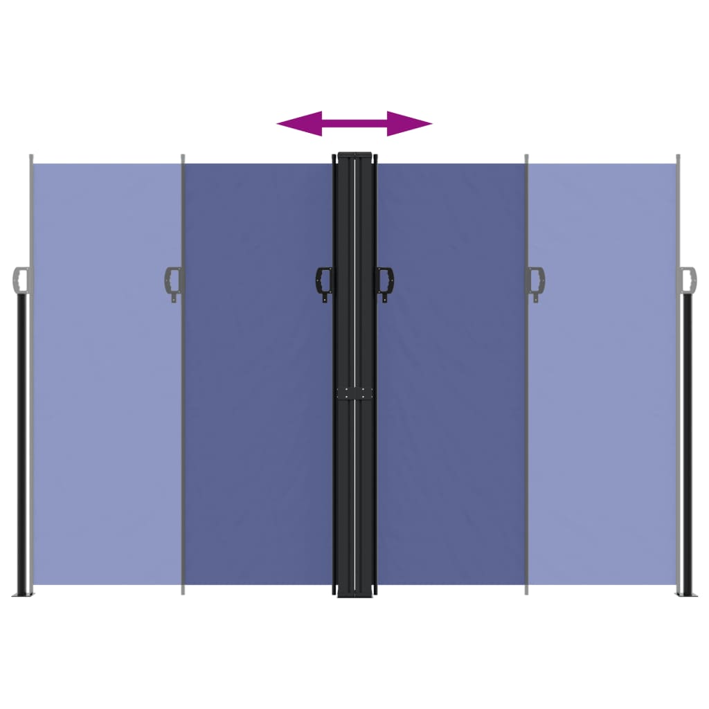 vidaXL Retractable Side Awning Blue 220x600 cm