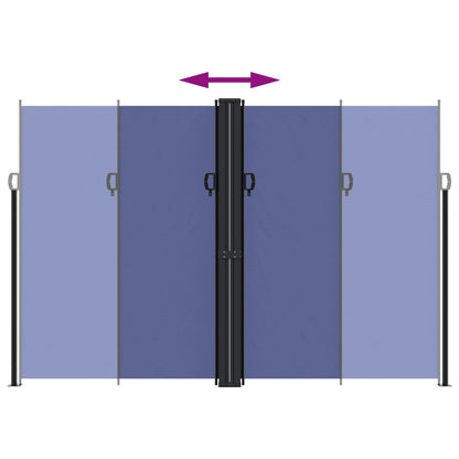 vidaXL Retractable Side Awning Blue 220x600 cm