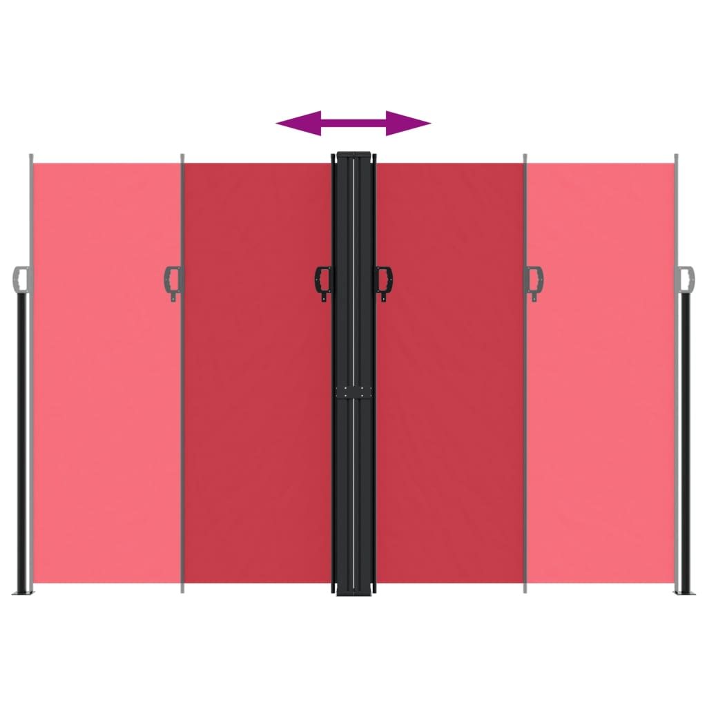 vidaXL Retractable Side Awning Red 220x600 cm