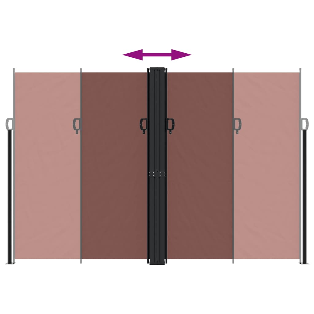vidaXL Retractable Side Awning Brown 220x600 cm