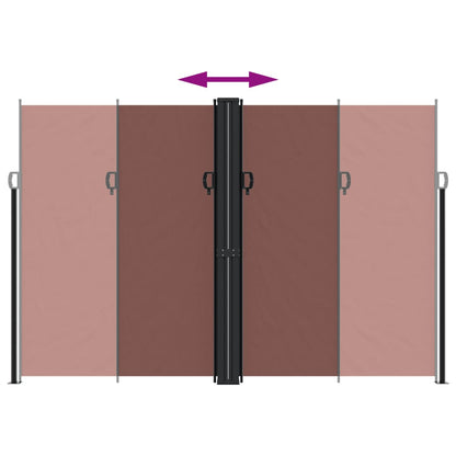 vidaXL Retractable Side Awning Brown 220x600 cm