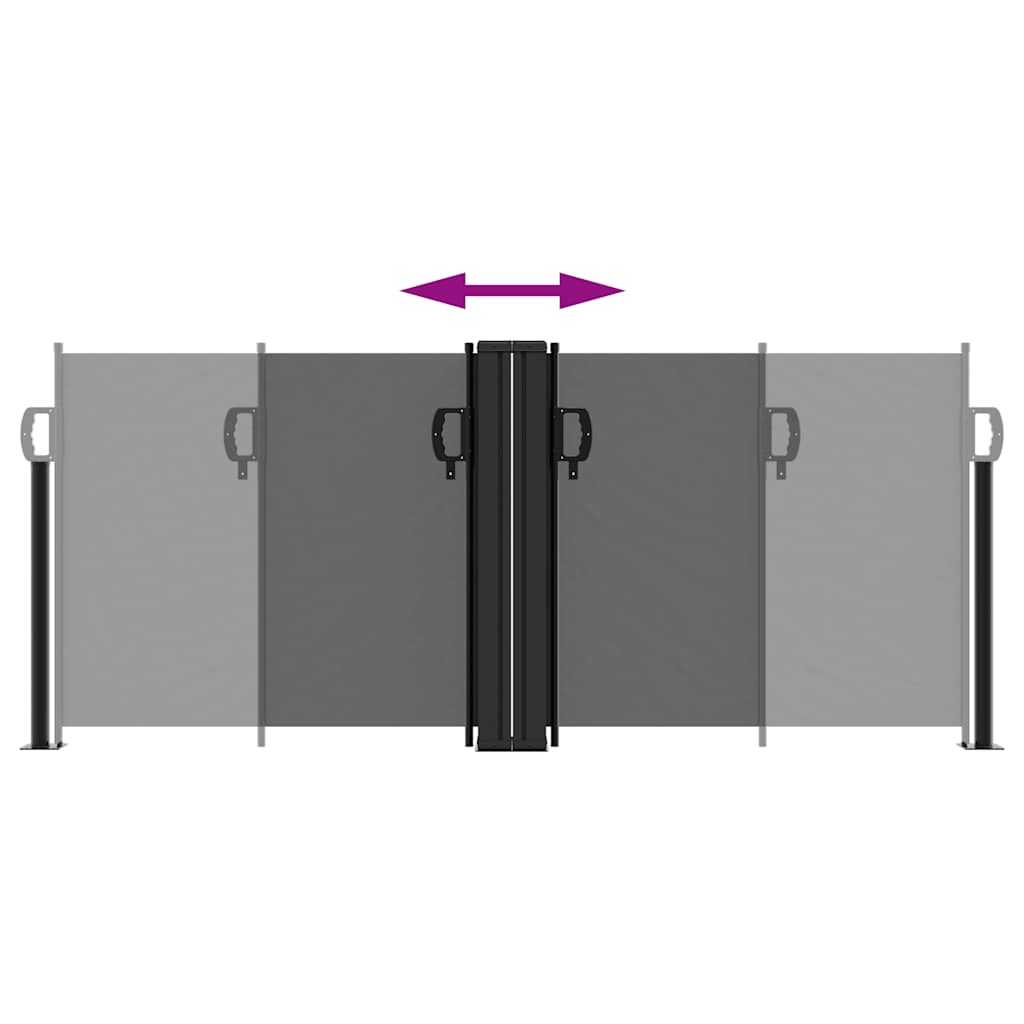 vidaXL Retractable Side Awning Black 100x1000 cm