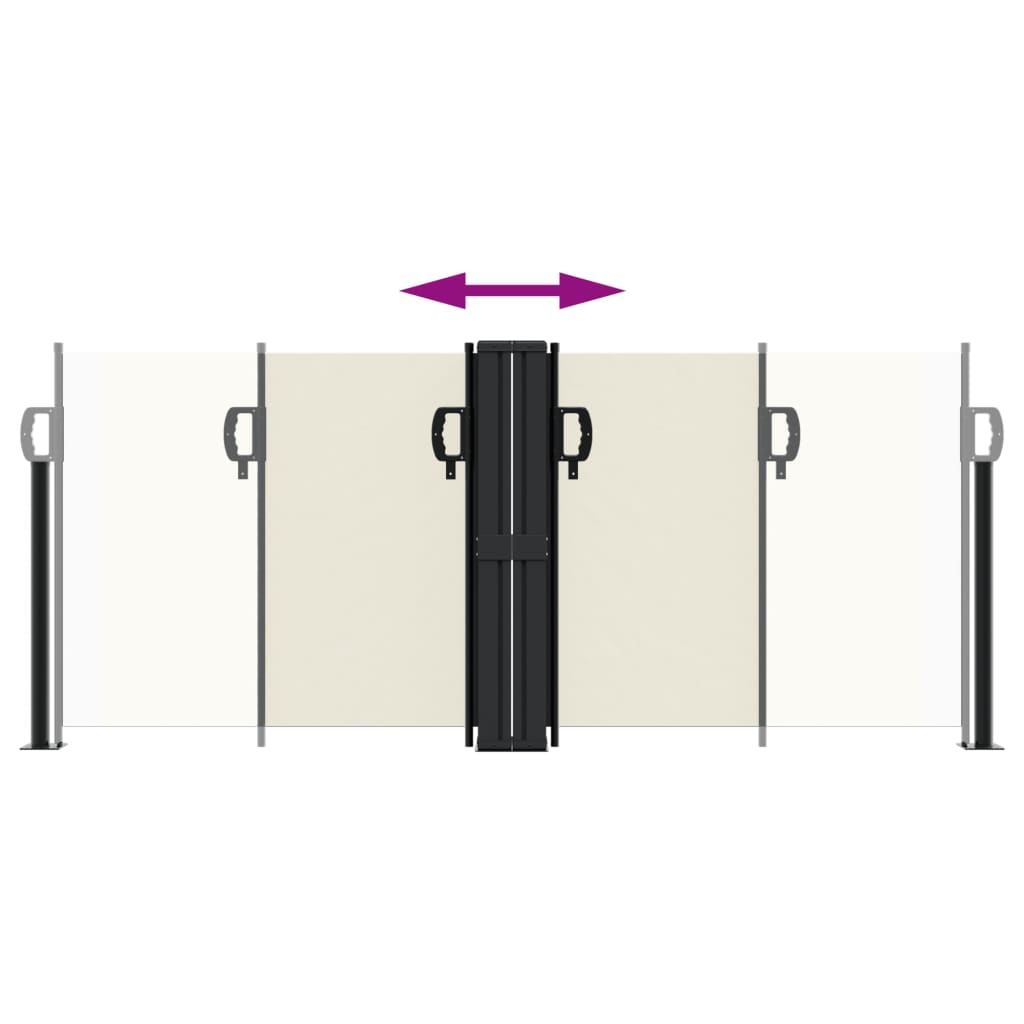 vidaXL Retractable Side Awning Cream 100x1000 cm