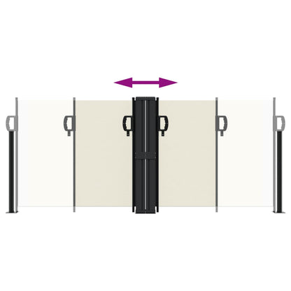 vidaXL Retractable Side Awning Cream 100x1000 cm