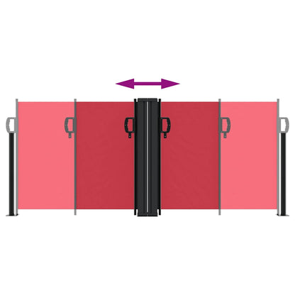 vidaXL Retractable Side Awning Red 100x1000 cm