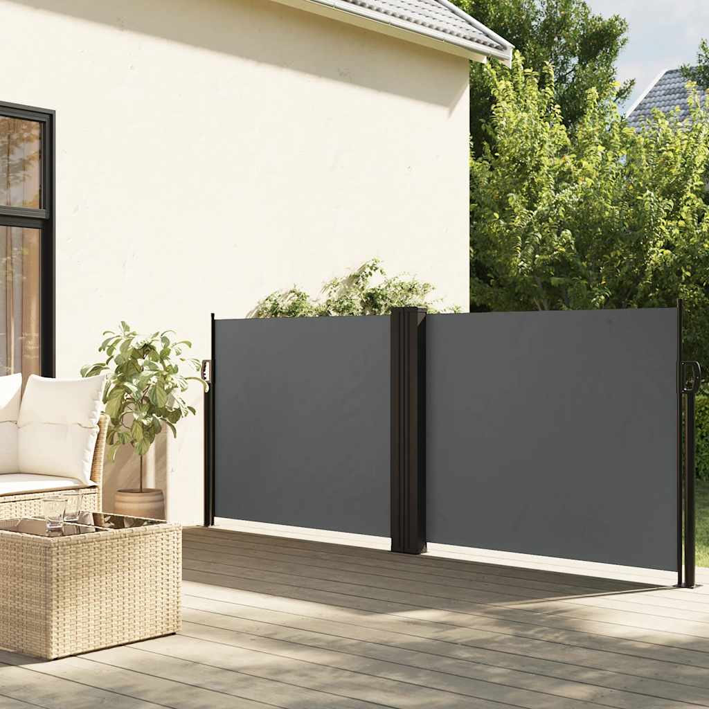 vidaXL Retractable Side Awning Anthracite 100x1000 cm