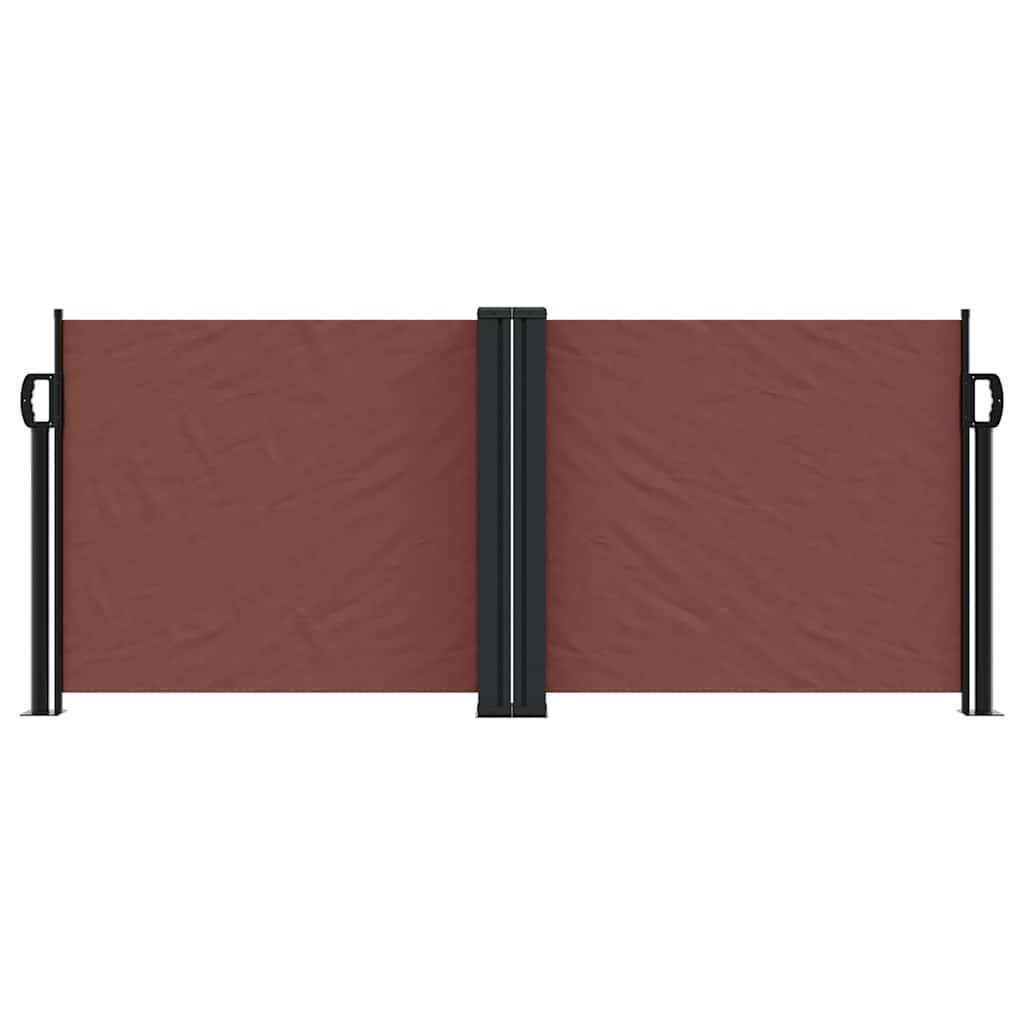 vidaXL Retractable Side Awning Brown 100x1000 cm