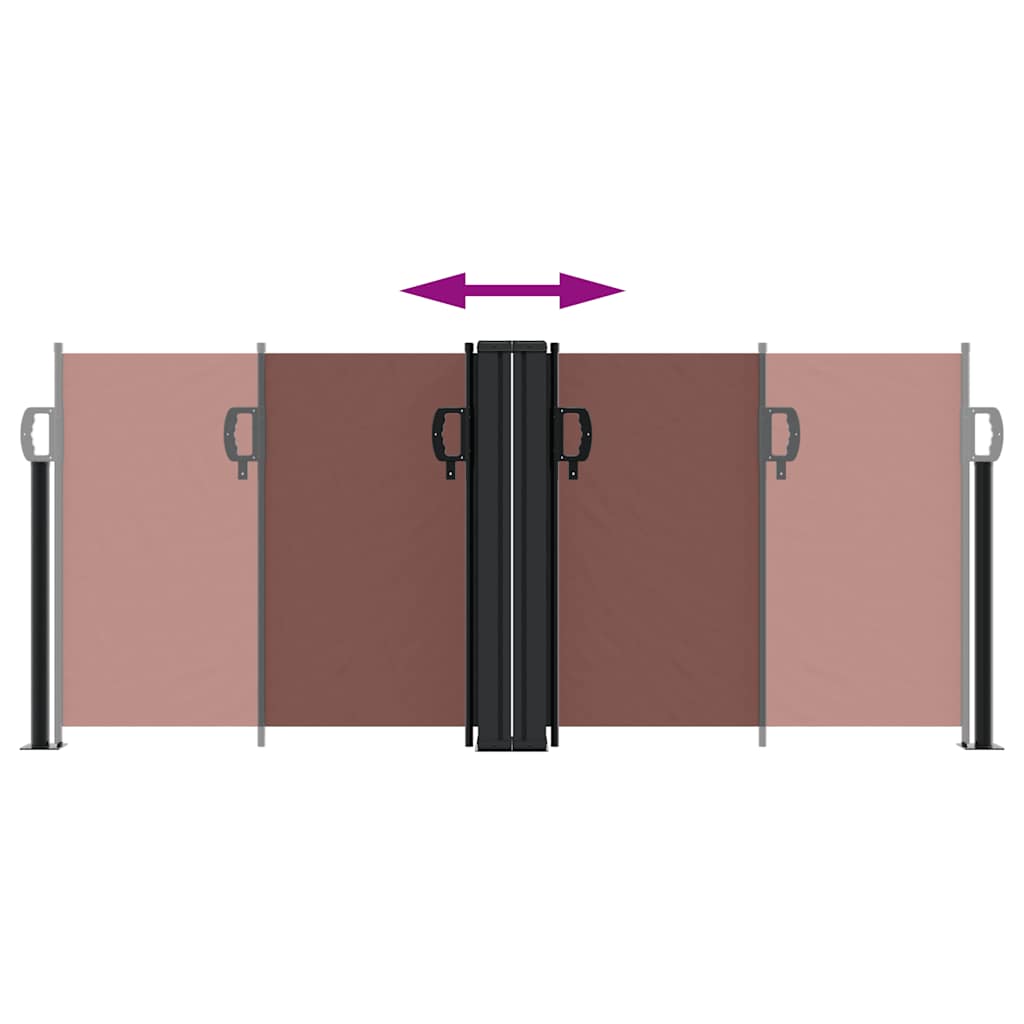 vidaXL Retractable Side Awning Brown 100x1000 cm