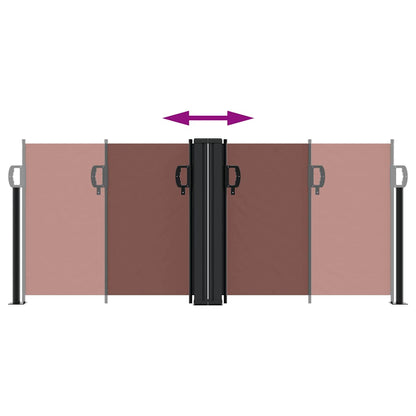 vidaXL Retractable Side Awning Brown 100x1000 cm