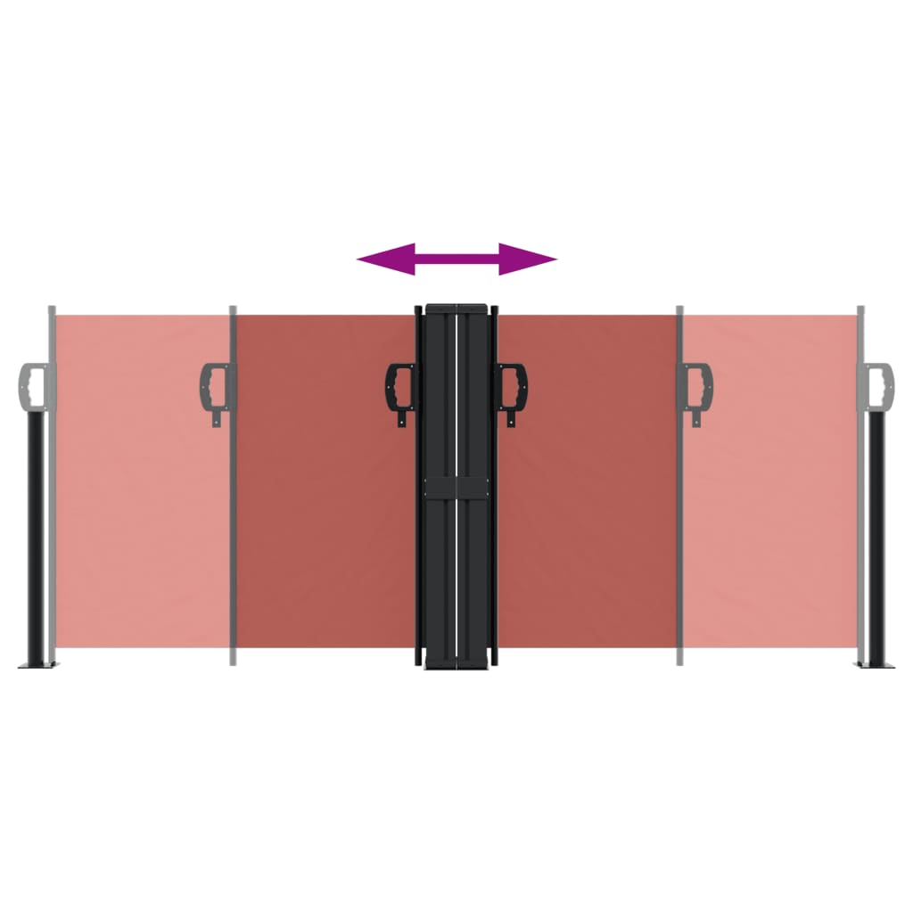 vidaXL Retractable Side Awning Terracotta 100x1000 cm