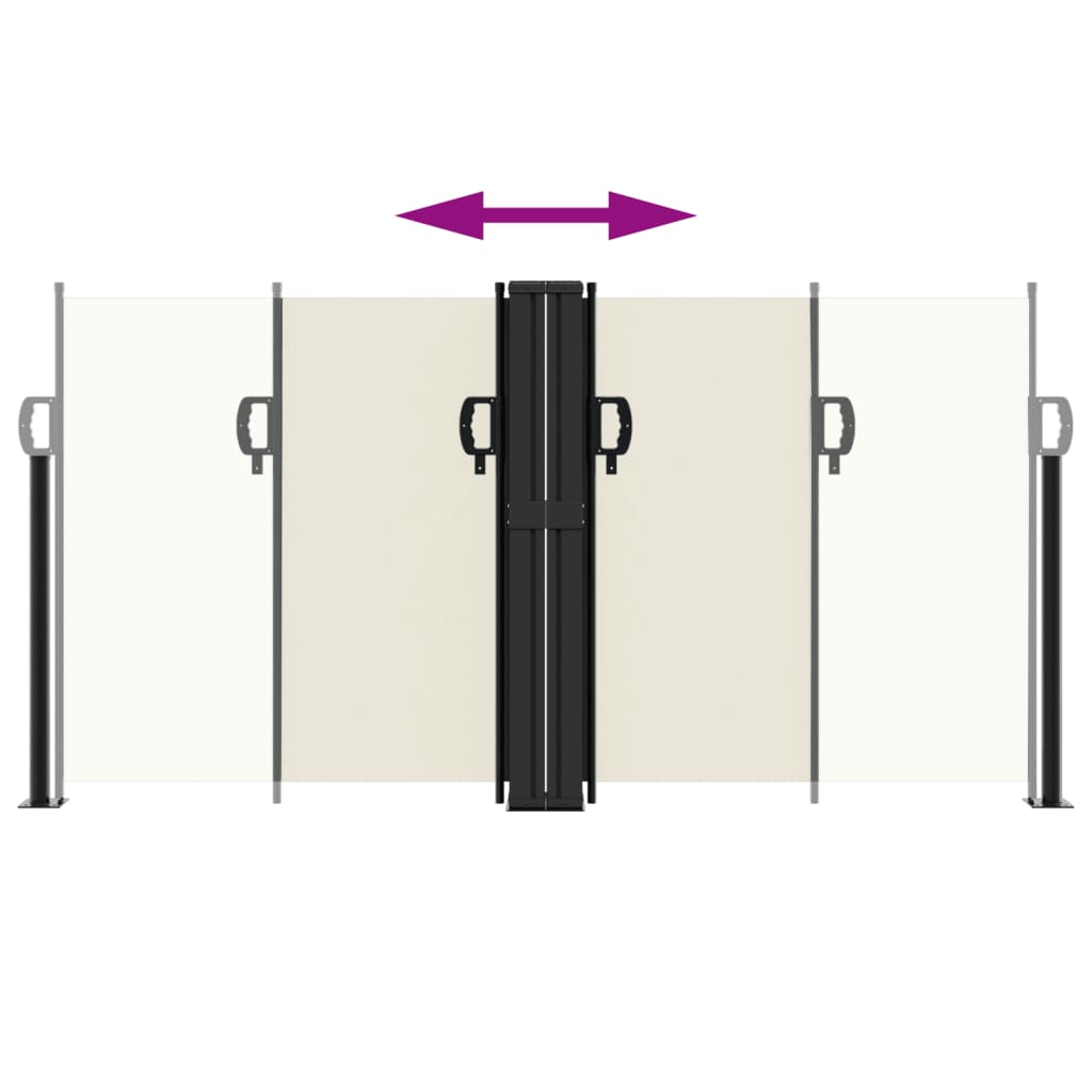 vidaXL Retractable Side Awning Cream 120x1000 cm