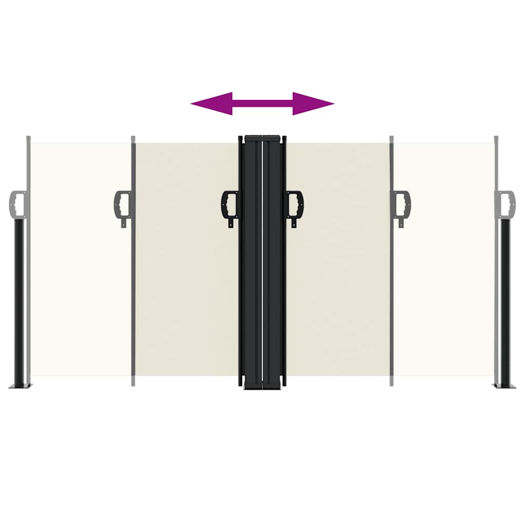 vidaXL Retractable Side Awning Cream 120x1000 cm