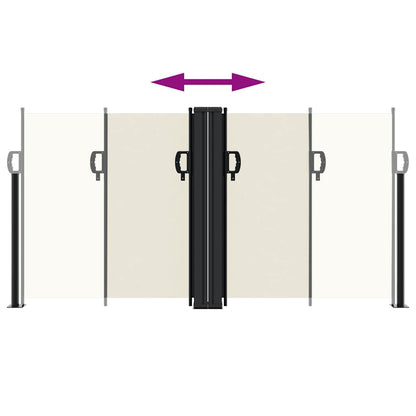 vidaXL Retractable Side Awning Cream 120x1000 cm