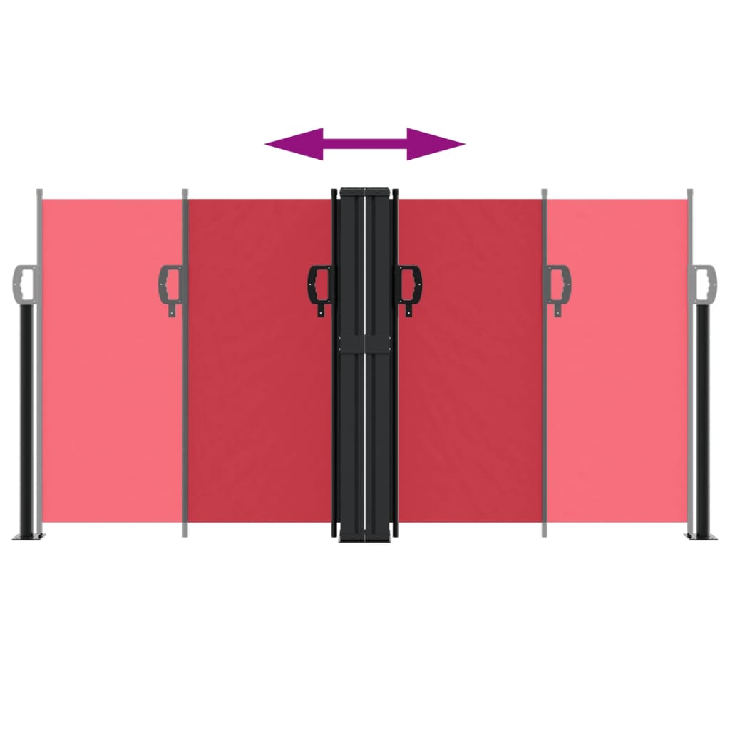 vidaXL Retractable Side Awning Red 120x1000 cm