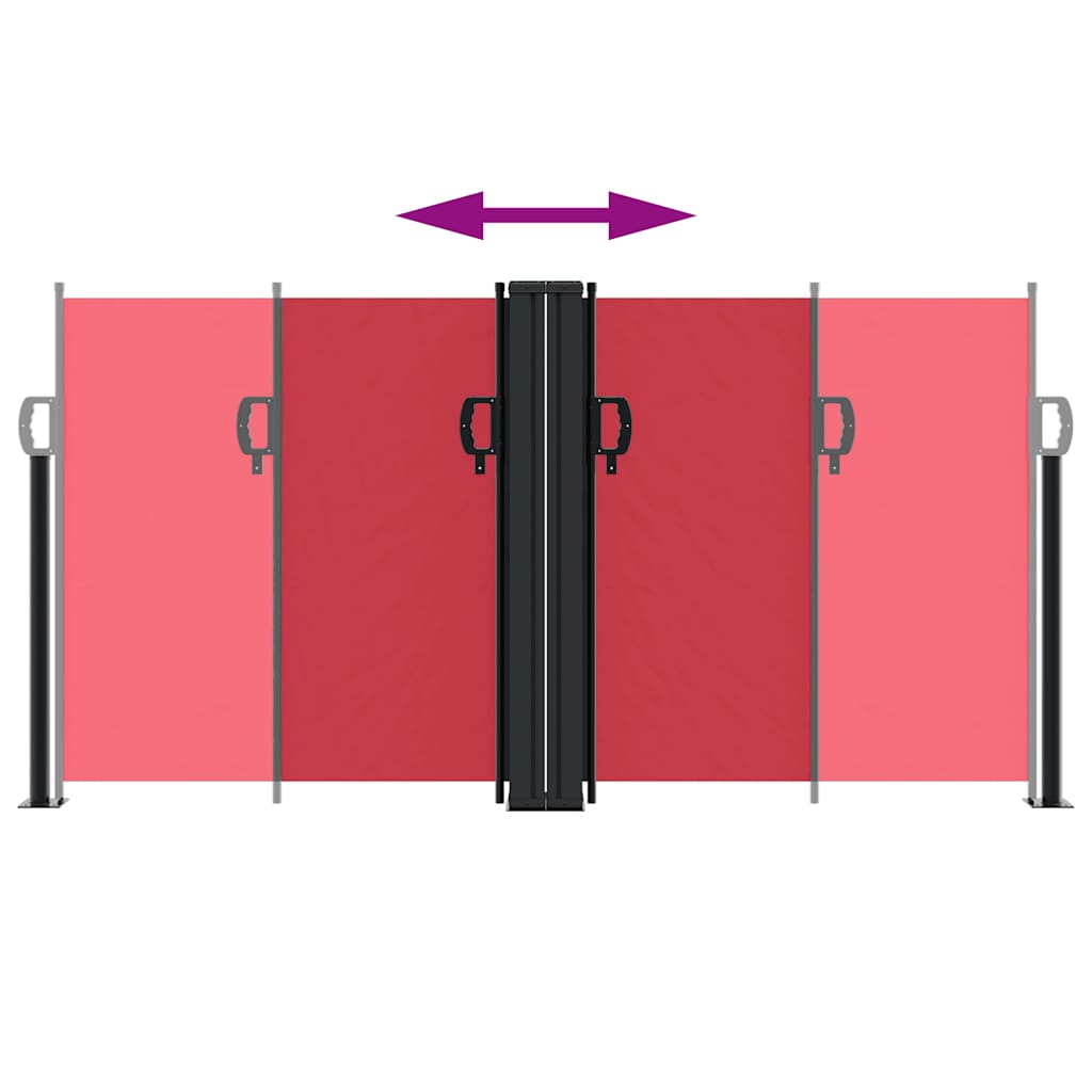 vidaXL Retractable Side Awning Red 120x1000 cm