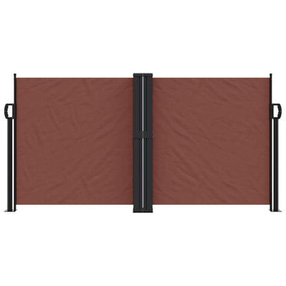 vidaXL Retractable Side Awning Brown 120x1000 cm