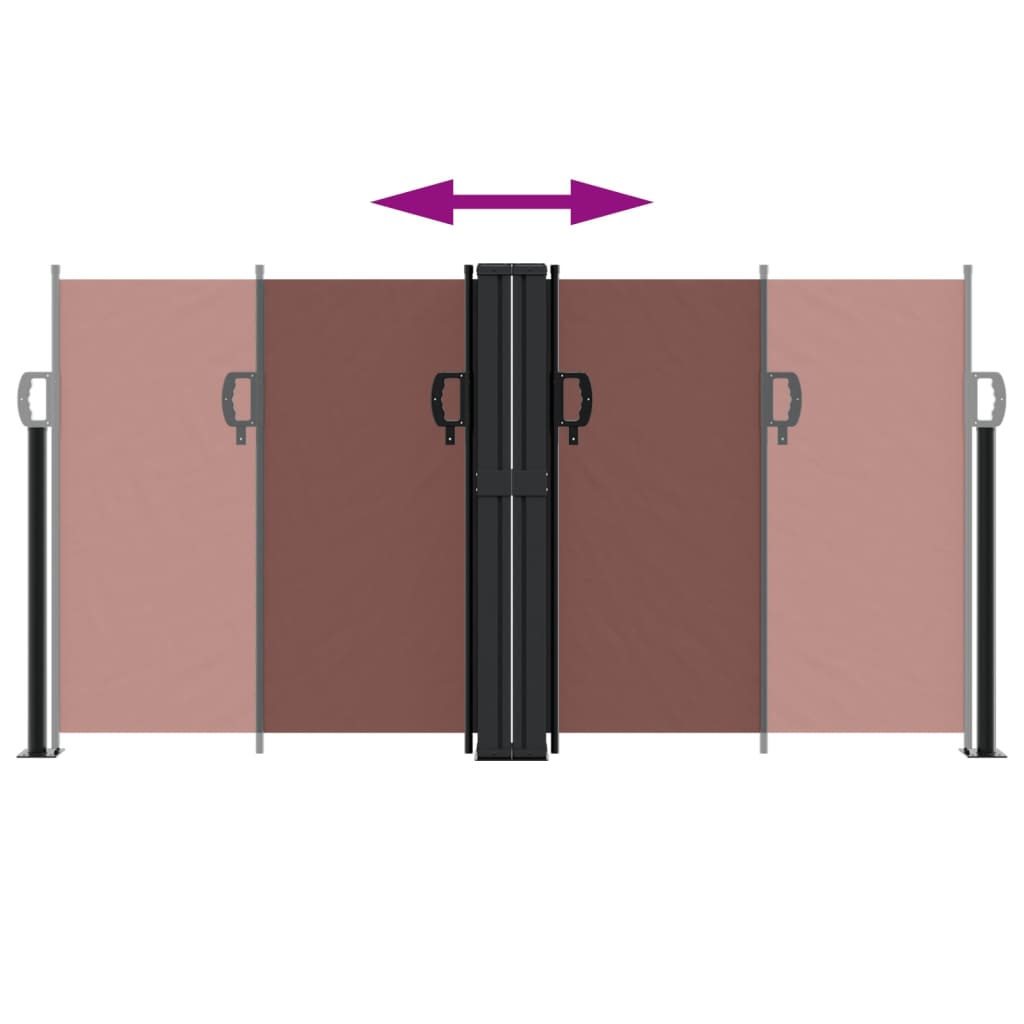 vidaXL Retractable Side Awning Brown 120x1000 cm