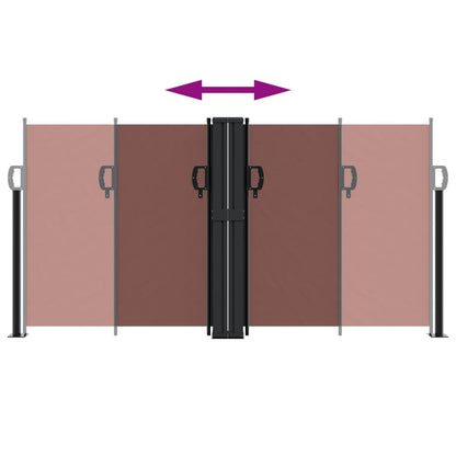 vidaXL Retractable Side Awning Brown 120x1000 cm