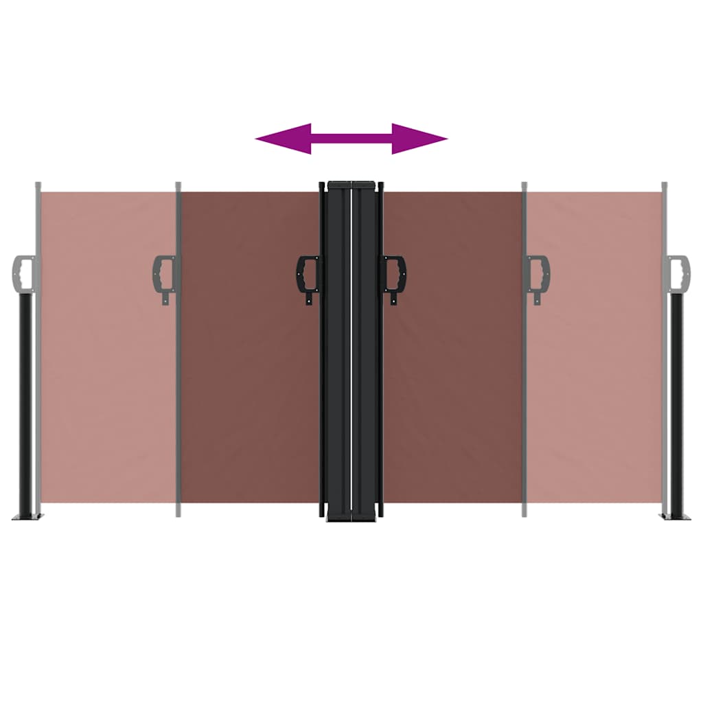 vidaXL Retractable Side Awning Brown 120x1000 cm