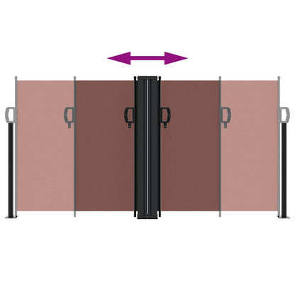vidaXL Retractable Side Awning Brown 120x1000 cm