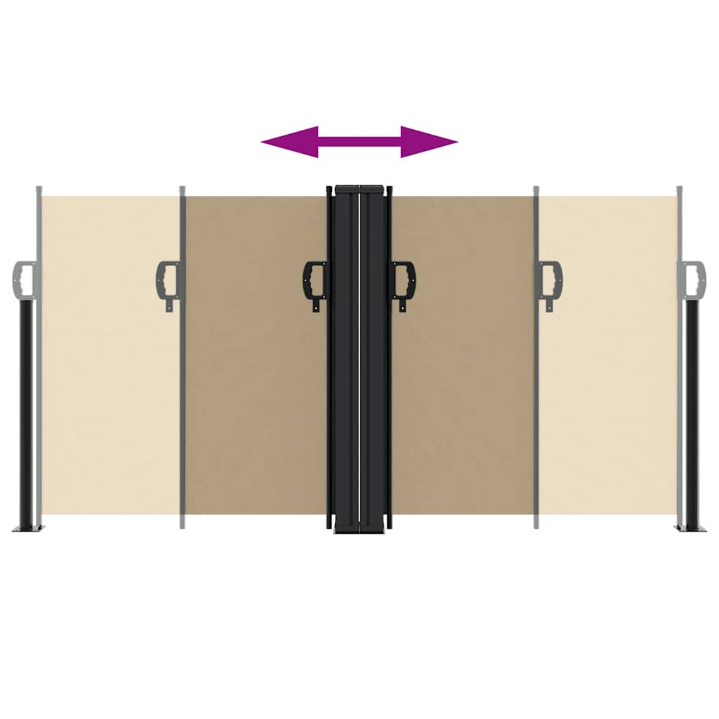 vidaXL Retractable Side Awning Beige 120x1000 cm