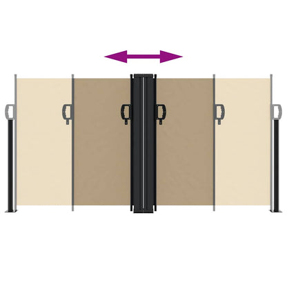 vidaXL Retractable Side Awning Beige 120x1000 cm