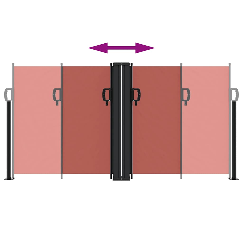 vidaXL Retractable Side Awning Terracotta 120x1000 cm