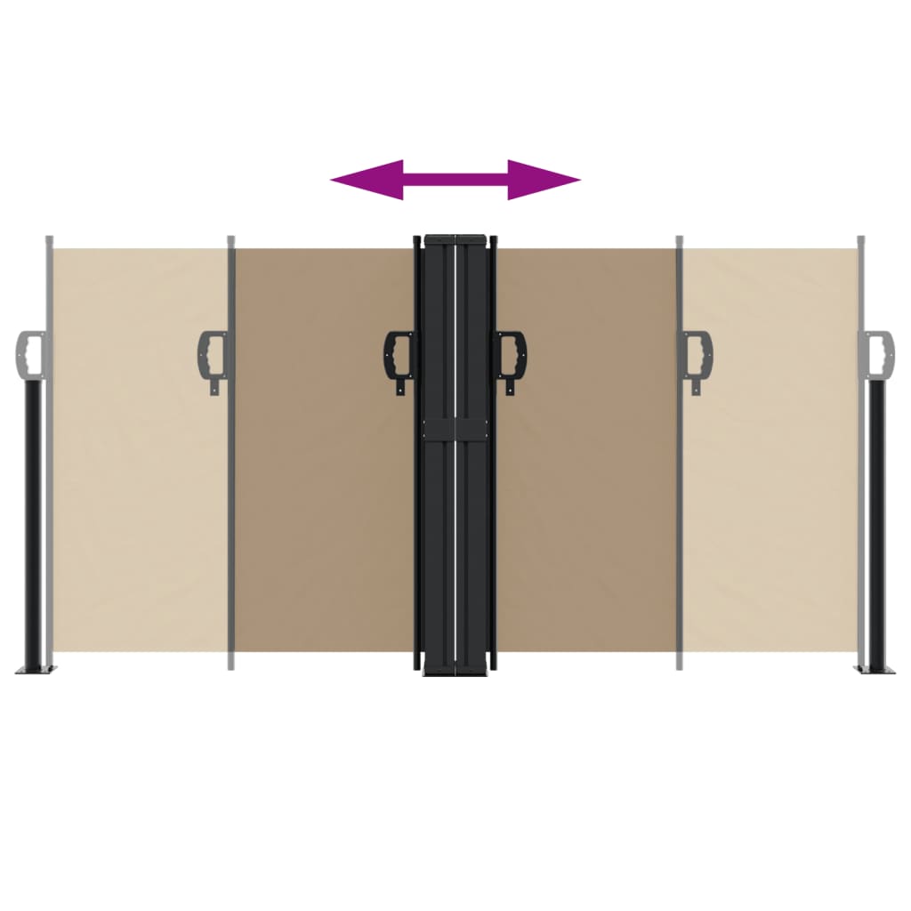 vidaXL Retractable Side Awning Taupe 120x1000 cm