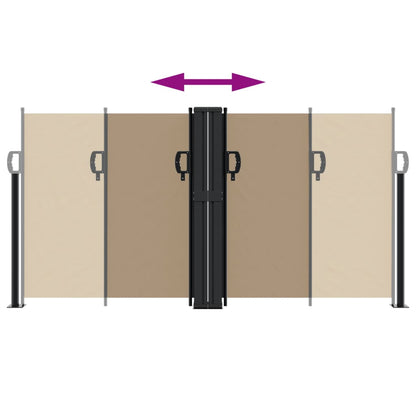 vidaXL Retractable Side Awning Taupe 120x1000 cm