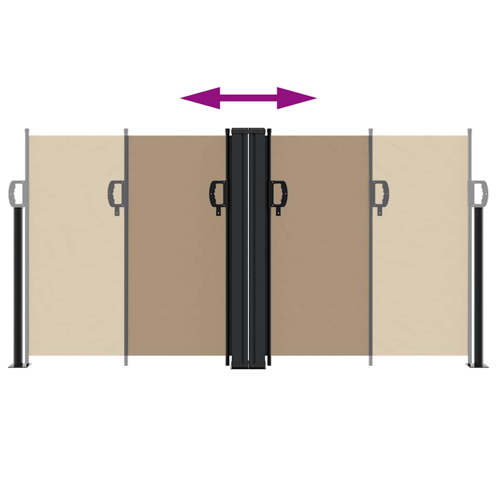 vidaXL Retractable Side Awning Taupe 120x1000 cm