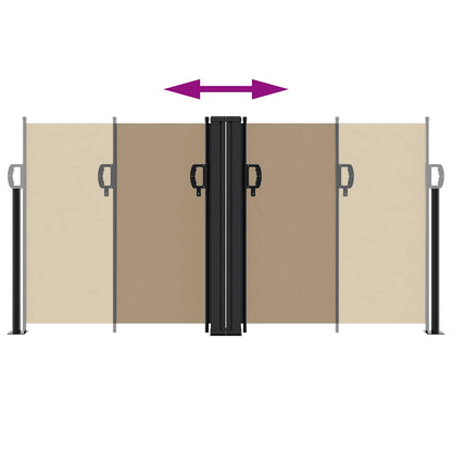 vidaXL Retractable Side Awning Taupe 120x1000 cm