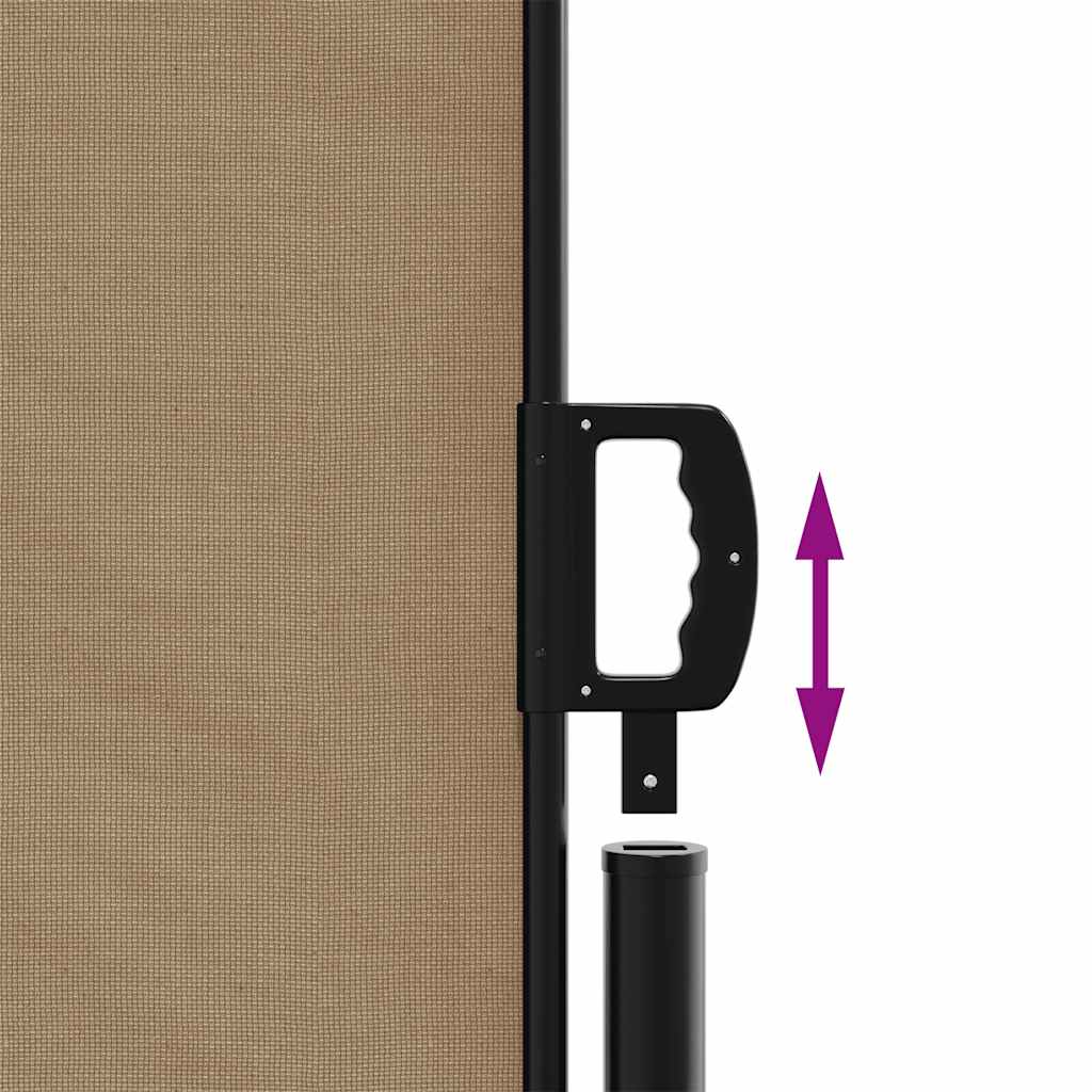 vidaXL Retractable Side Awning Taupe 120x1000 cm