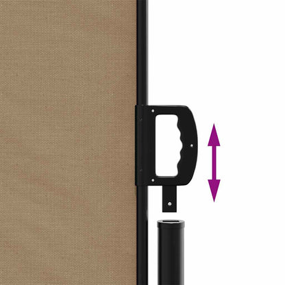 vidaXL Retractable Side Awning Taupe 120x1000 cm