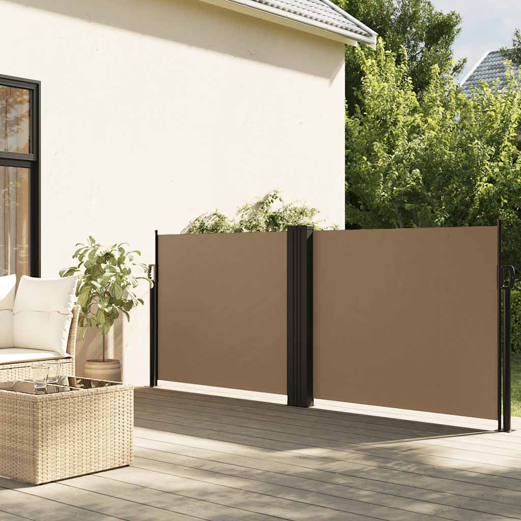 vidaXL Retractable Side Awning Taupe 120x1000 cm