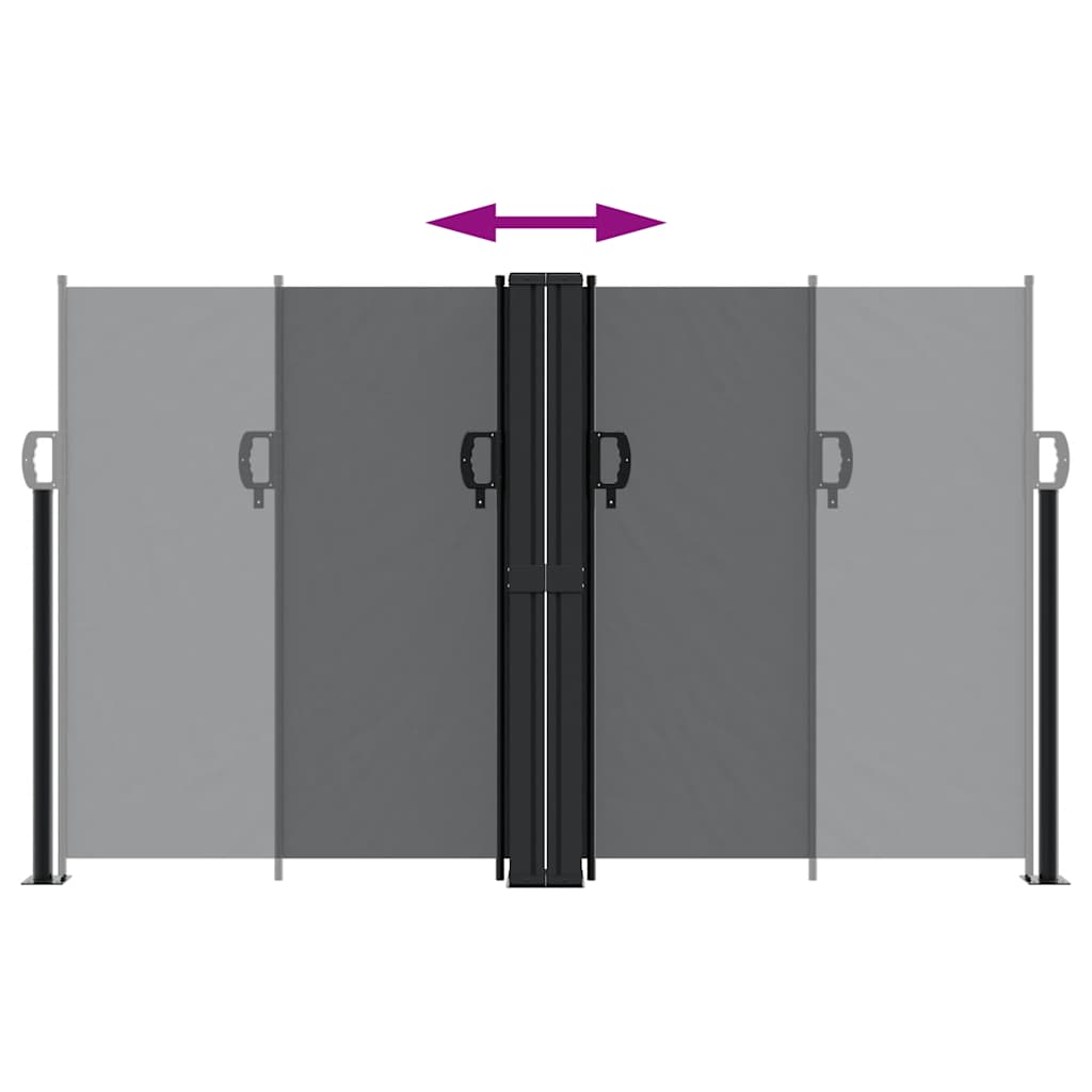 vidaXL Retractable Side Awning Black 140x1000 cm